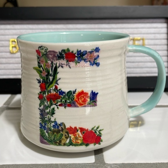 Anthropologie  Monogram Initial Letter E Mug - Picture 4 of 9